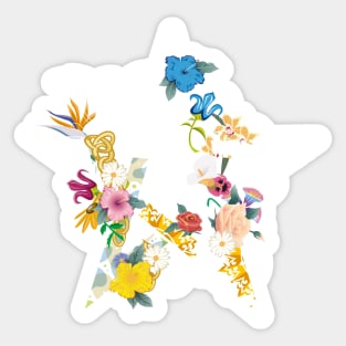 a pentagram with flowers Sticker